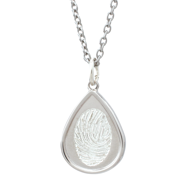 Silver Indented Teardrop