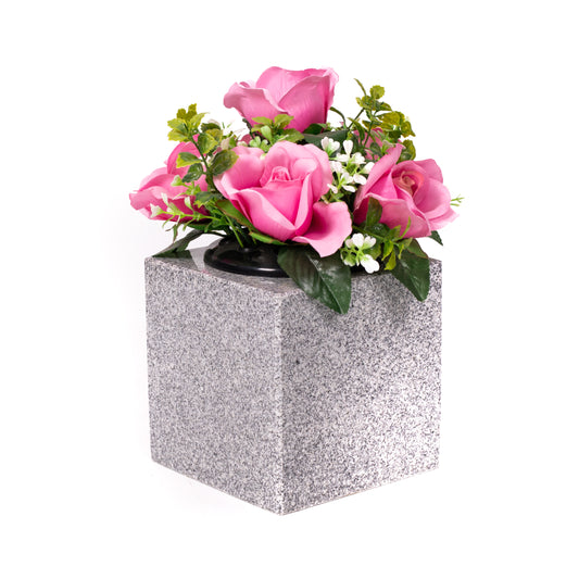 6" Light Grey Headstone Vase